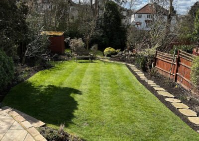 Lawn mowing stripes created by Adam’s Gardening